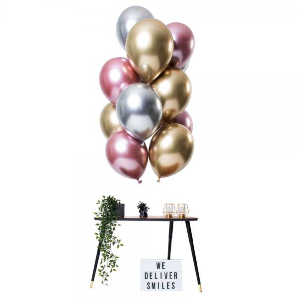 Chrome Mirror Ballonger Guld/Silver/Rosa