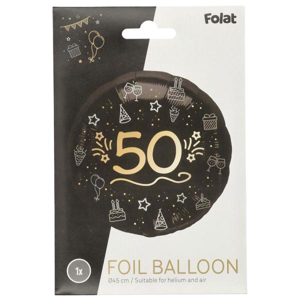 Rund Folieballong Svart 50 r