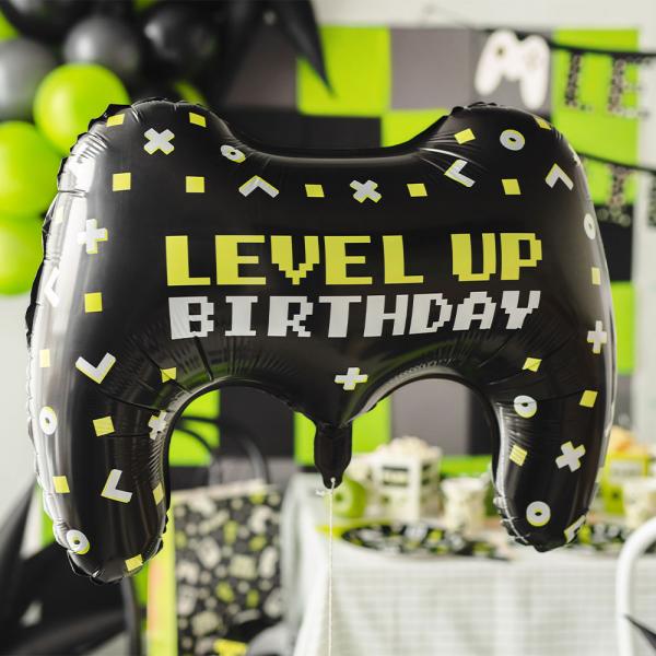 Spelkontroll Folieballong Level Up Birthday