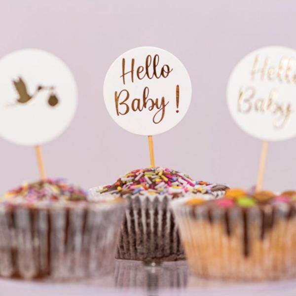 Cake Topper Hello Baby 6-pack