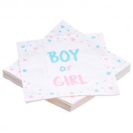 Engångsservetter Boy or Girl 20-pack