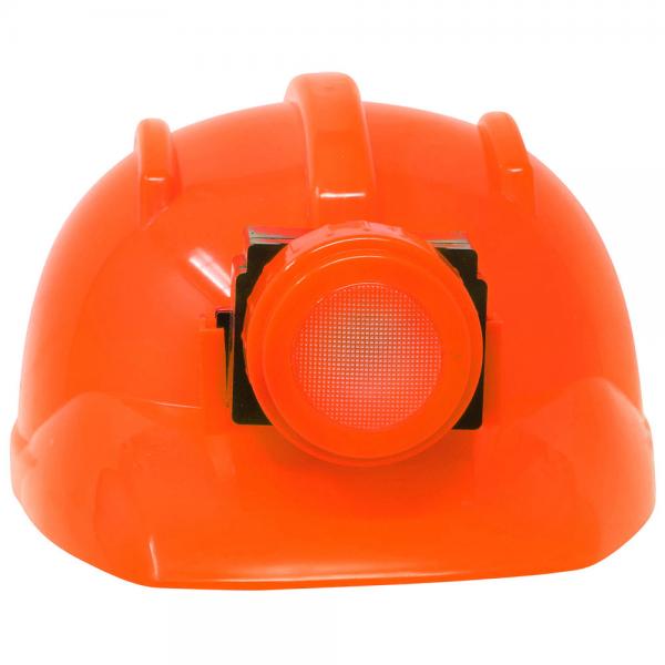 Orange Bygghjlm med Lampa Barn