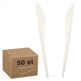 Vita Plastknivar Återanvändbara 50-pack