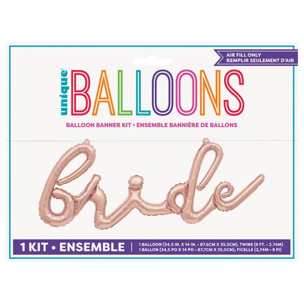 Ballong Banderoll Bride Metallic Rosguld