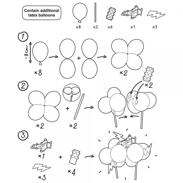 Ballong Trtdekoration Flygplan 29 cm