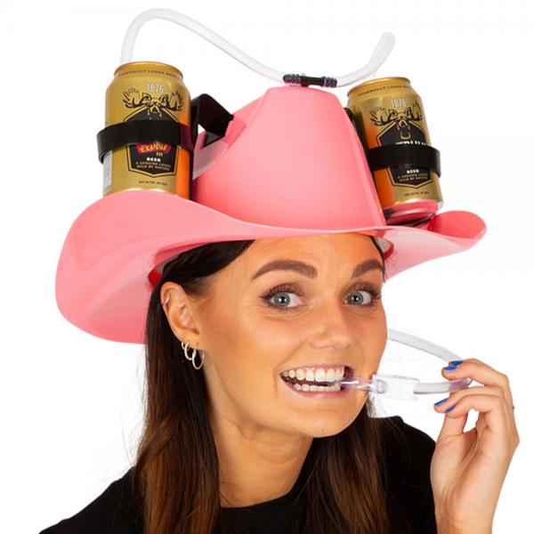 Cowboyhatt Rosa med Dryckeshllare