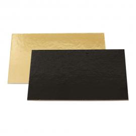 Tårtbrickor Guld & Svart Rektangulär 30 cm 50-pack