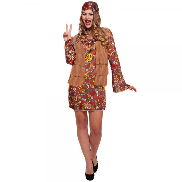 Groovy Hippie Kvinna Maskeraddrkt