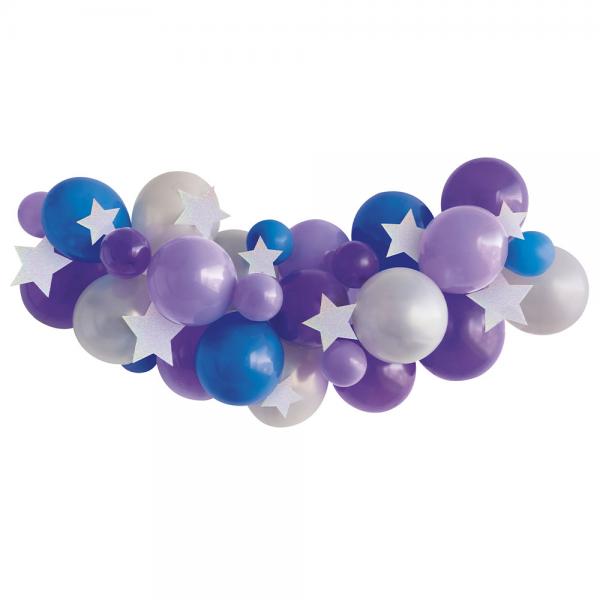 Ballonggirlang Stjrnor Bl/Lila/Silver