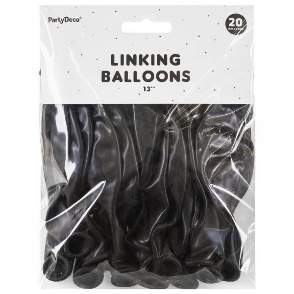 Lnkande Latexballonger Svart 20-pack