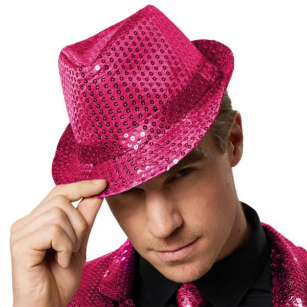 Trilby Hatt Rosa Paljetter