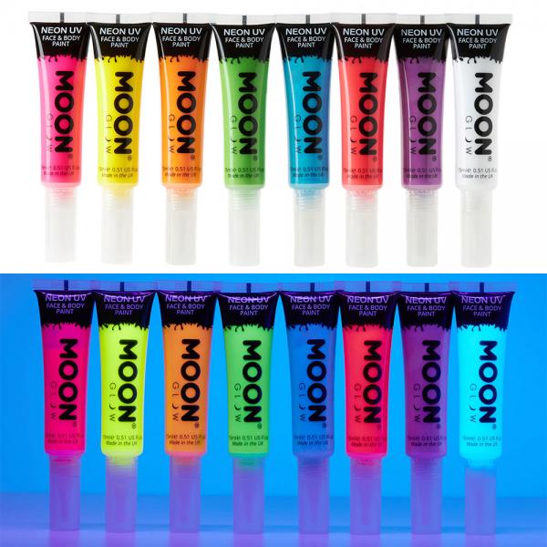 Moon Glow Neon UV Kropp- & Ansiktsfrg med Borste