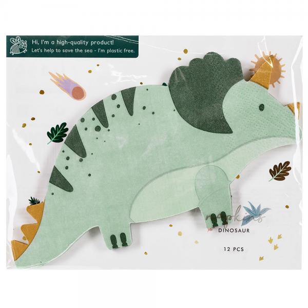 Engngsservetter Triceratops Grn 12-pack