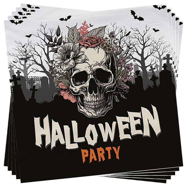 Servetter Ddskalle Halloween Party 12-pack