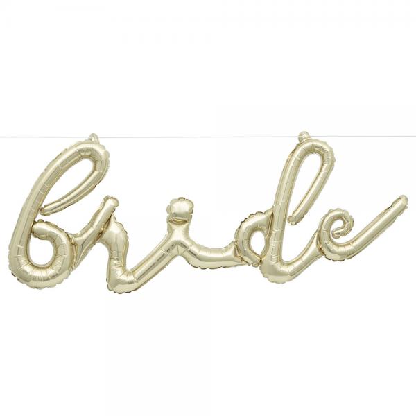 Ballong Banderoll Bride Metallic Guld