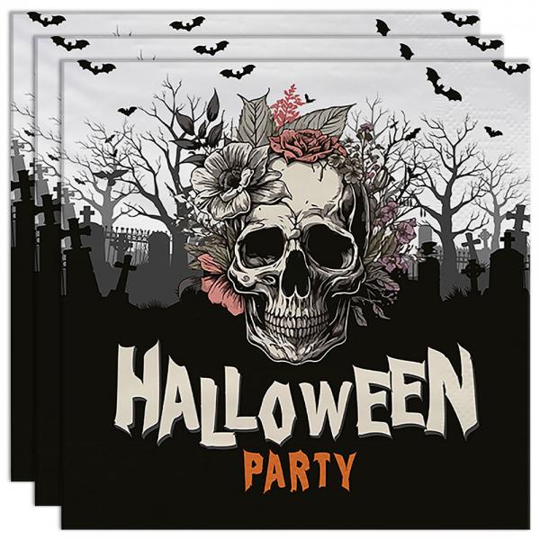 Servetter Ddskalle Halloween Party 12-pack