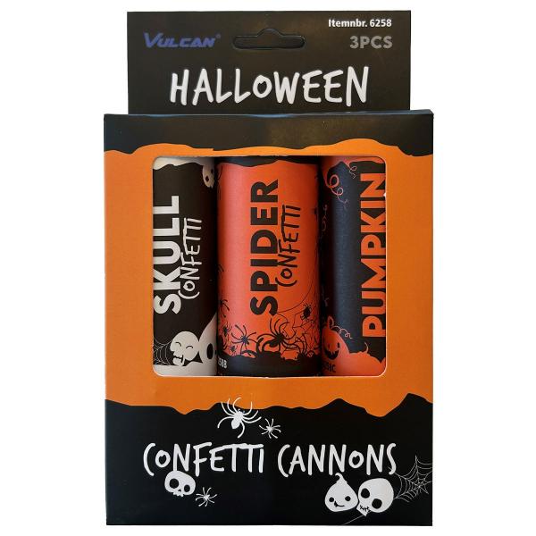 Halloween Konfettikanon 15 cm 3-pack