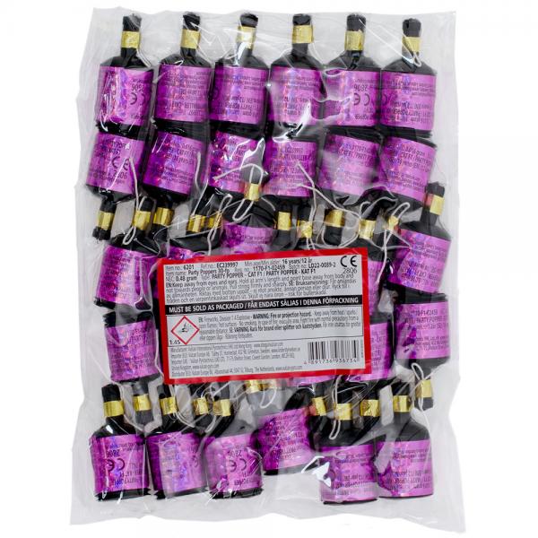 Party Poppers Rosa 30-pack