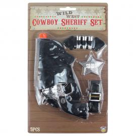 Cowboy Sheriff Set Svart