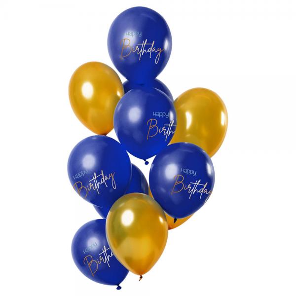 Happy Birthday Ballonger Mrkbl & Guld