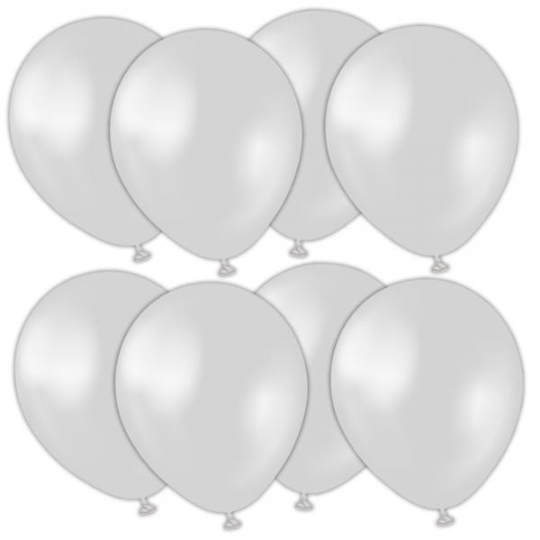 Latexballonger Metallic Silver 13 cm 25-pack