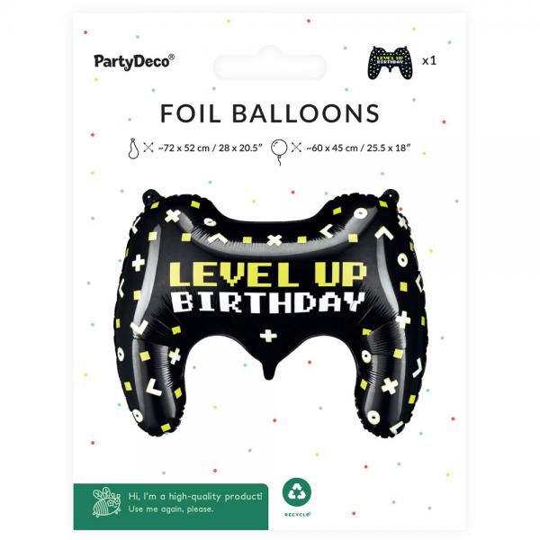 Spelkontroll Folieballong Level Up Birthday