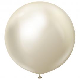 Premium Gigantiska Latexballonger Chrome White