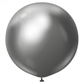 Grå Gigantiska Chrome Latexballonger Space Grey 2-pack
