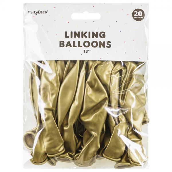 Lnkande Latexballonger Guld 20-pack