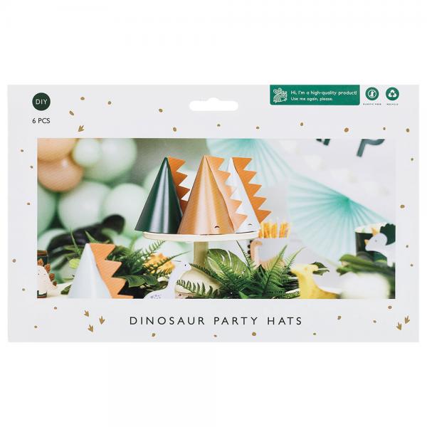 Partyhattar Dinosaurie 3-pack