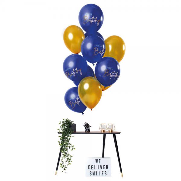 Happy Birthday Ballonger Mrkbl & Guld