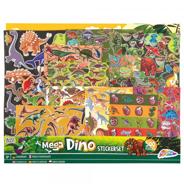 Stort Klistermrksset Dinosaurier 500-pack