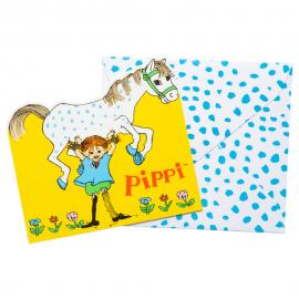Pippi Inbjudningskort med Kuvert 8-pack