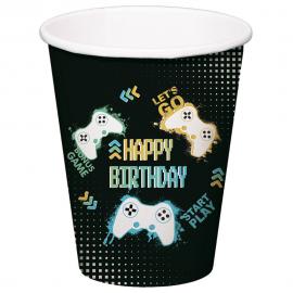 Pappersmuggar Happy Birthday Gamer 25 cl 8-pack