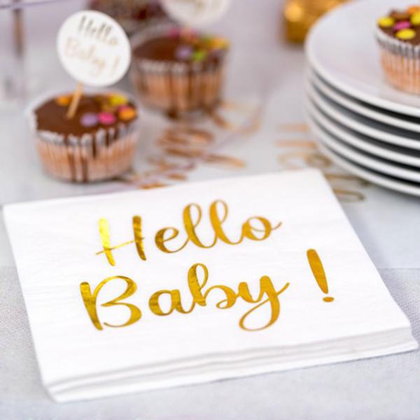 Engngsservetter Hello Baby 20-pack