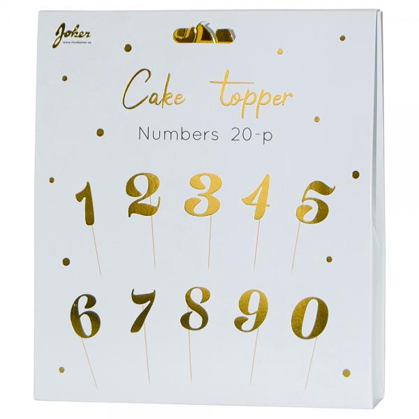 Cake Topper Siffror Guld