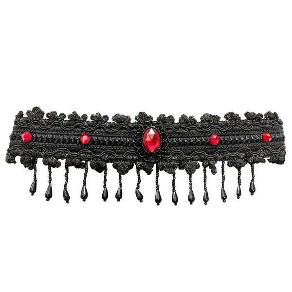 Gotisk Choker Svart/Röd