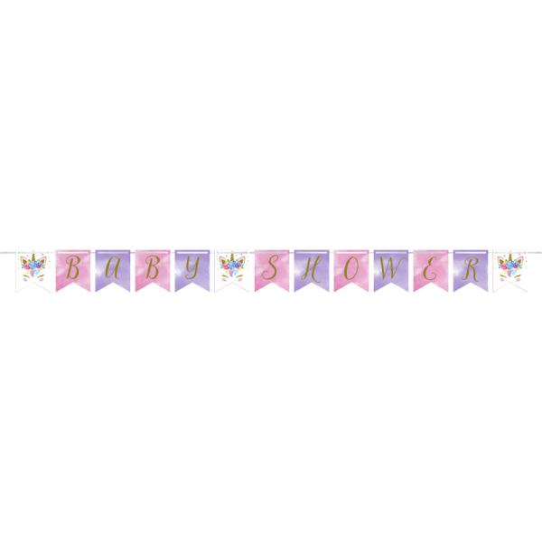 Baby Shower Flaggirlang Unicorn Baby