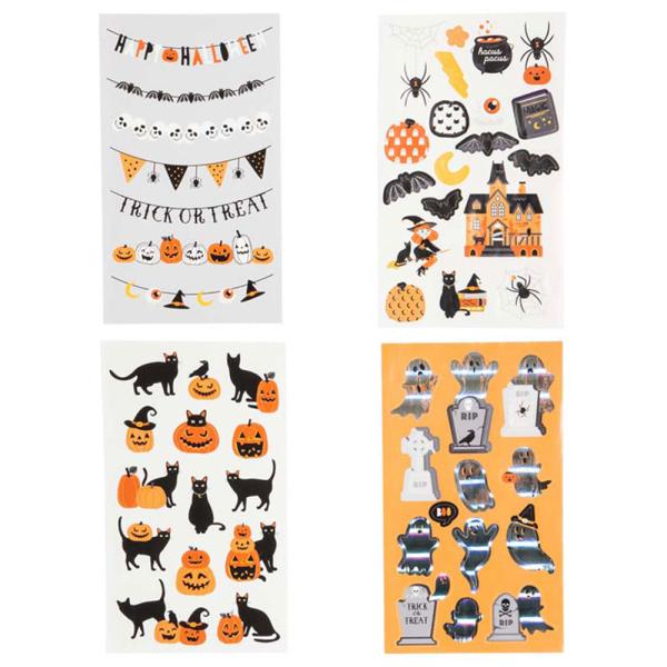 Halloween Klistermärken 4-Ark