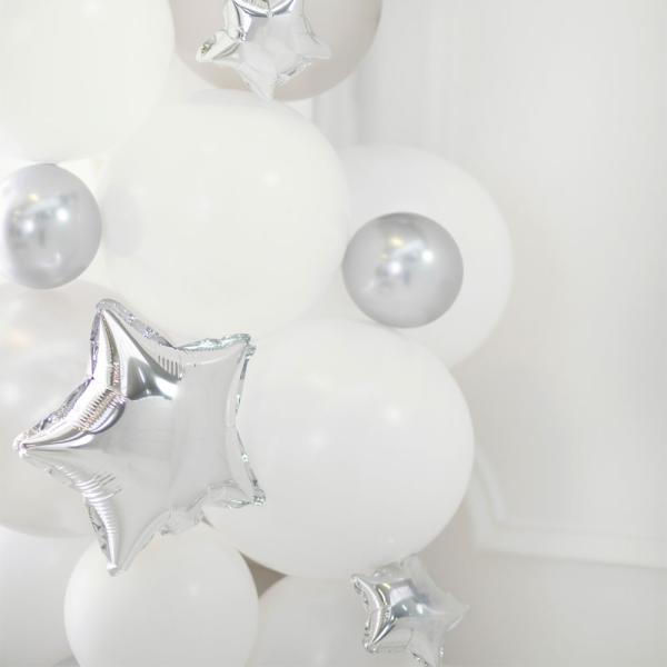 Folieballonger Stjärna Silver Små 25-pack
