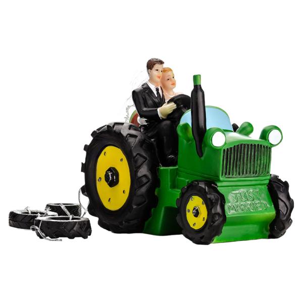 Tårtdekoration Brudpar i Traktor