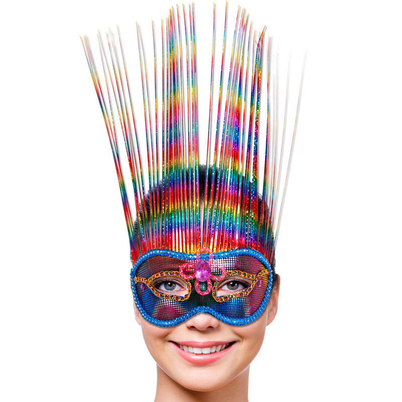 Venetiansk Mask Regnbågsfärgad Deluxe