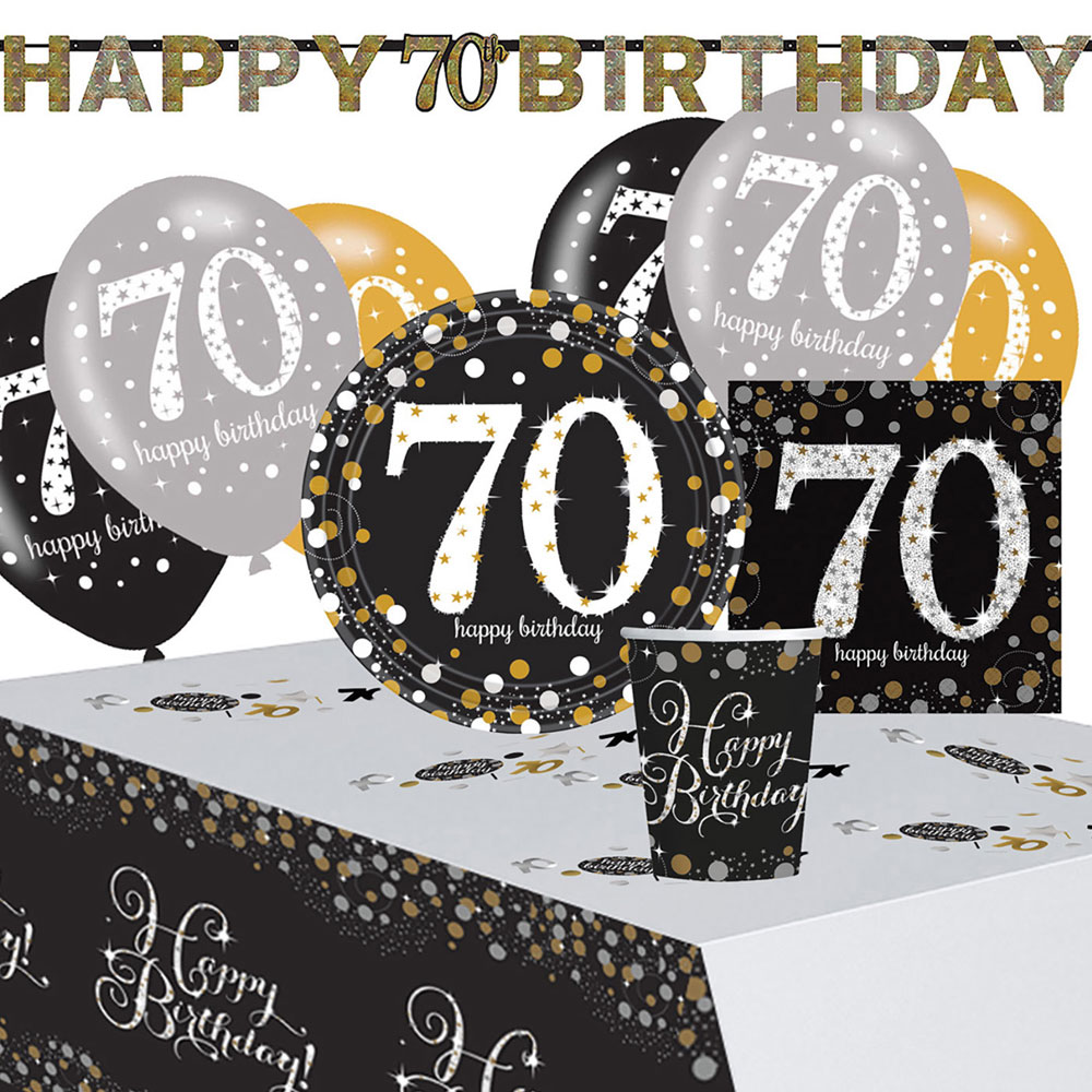 70-års Kalas Sparkling Celebration Kit 8 Pers