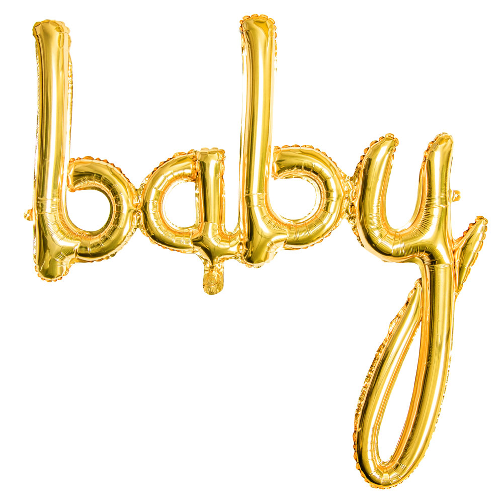 Baby Guld Folieballong | Festartiklar//Ballonger//Folieballonger//Baby Shower//KALASTEMAN//Enfärgade Ballonger//Baby Shower Dekoration//Baby Shower Ballonger | PartyOutlet