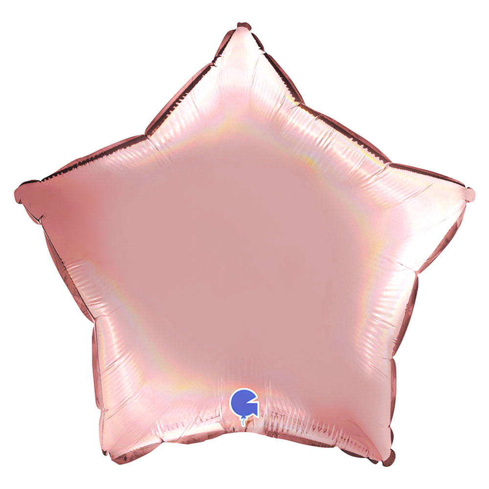 Ballong Stjärna Holografisk Platinum Rosé