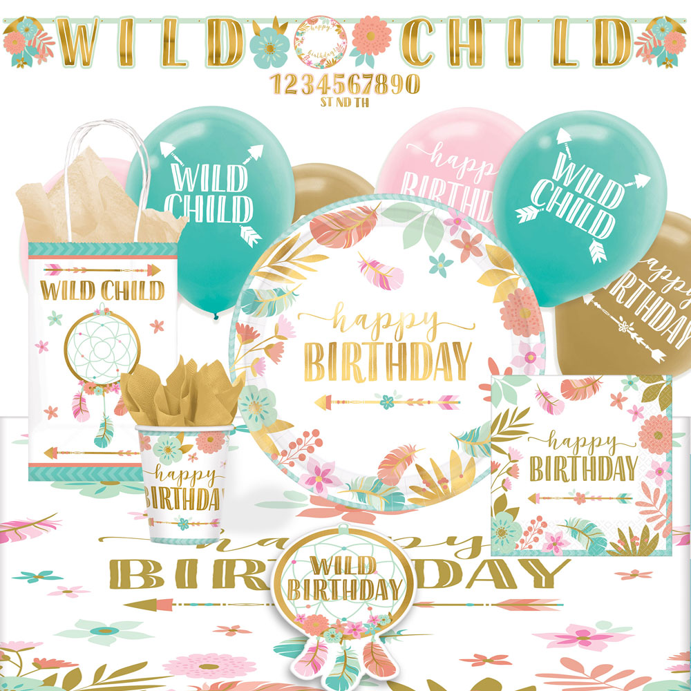 Boho Birthday Kalaspaket Deluxe 8 Pers