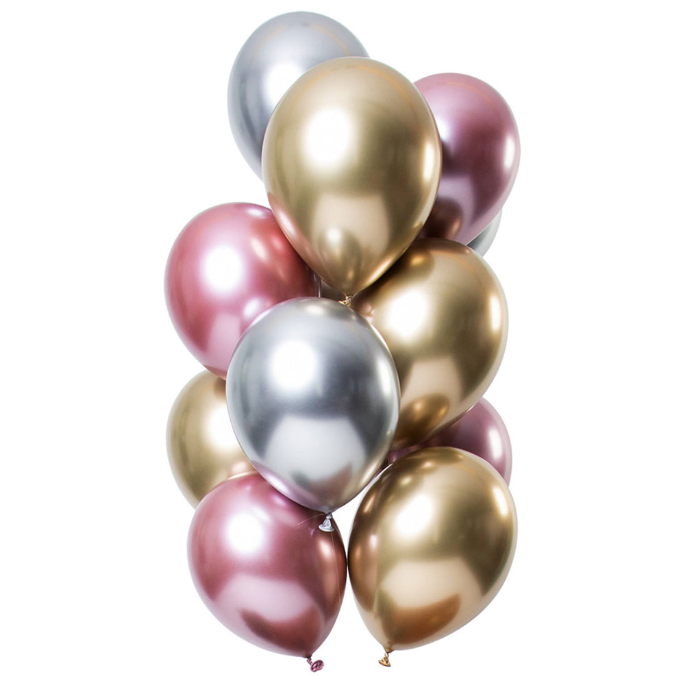 Chrome Mirror Ballonger Guld/Silver/Rosa | Festartiklar//Ballonger//Latexballonger//Festteman//Heliumballonger//Ballongbuketter//KALASTEMAN//Glitter och Glamour Tema | PartyOutlet