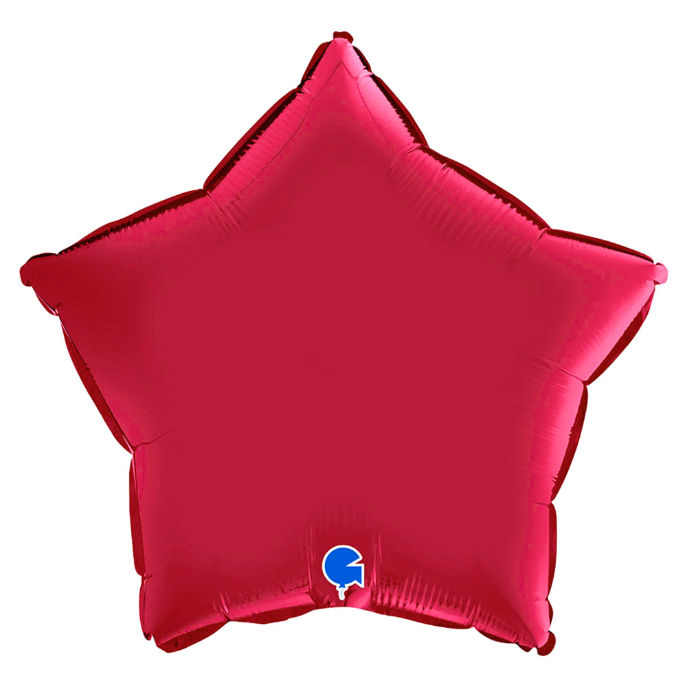 Folieballong Stjärna Satin Cherry