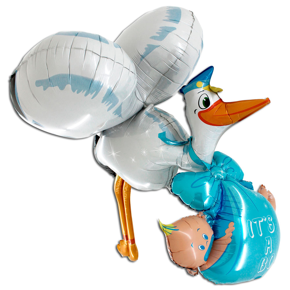 Folieballong Stork It's a Boy | Festartiklar//Ballonger//Folieballonger//Baby Shower//Heliumballonger//KALASTEMAN//Baby Shower Dekoration//Baby Shower Ballonger | PartyOutlet