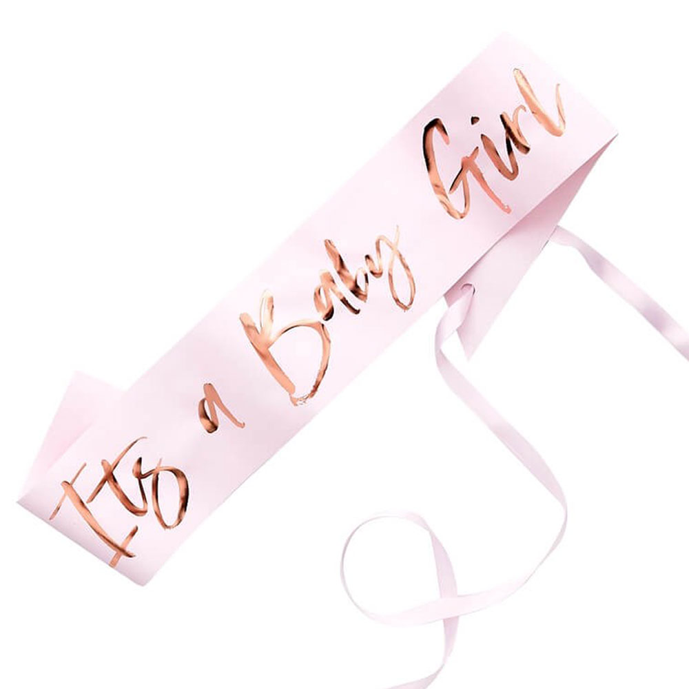 It's A Baby Girl Sash | Tillbehör//Maskerad//Utmärkelser//Baby Shower//KALASTEMAN//It's a girl//Baby Shower Dekoration | PartyOutlet